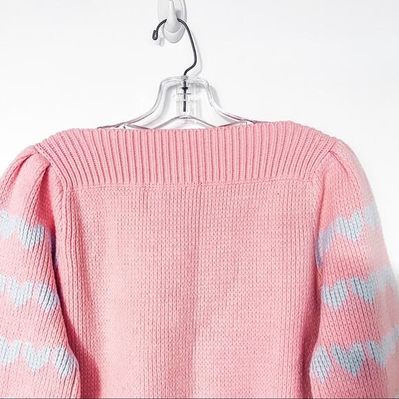 LoveShackFancy Gizela Pullover Sweater Size M In Fairy Forest Multi Hearts Print - Picture 14 of 16
